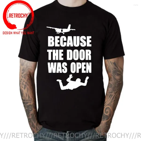 Мужские рубашки мужская рубашка параплана небо дайвер Скрапдививание Подарок, потому что дверь была открытой футболка парашют с парашютом.