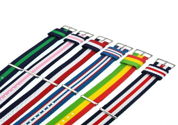 Guarda le bande mescolare a colori nylon watchband da 20mm cinturini menwomen per banda tessuta in bracciale intelligente Pulseira Correa Correa Reloj Belt WB0014527241