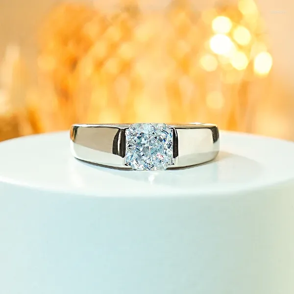 Ringos de cluster 925 Silver Simples Broken Cut Ring Conjunto com diamantes de alto carbono White Elegante e Design exclusivo para mulheres