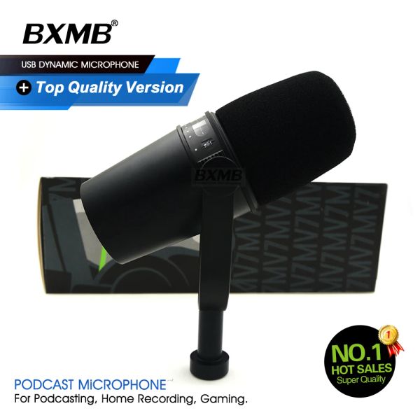 Microphones Professional MV7 Broadcast Microfon Podcast Dynamic Mic für Home Studio aufnehmen Gaming All Metal USB/XLR -Kopfhörer integriert