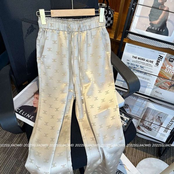 Женские брюки Capris Женщины с высокой эластичной талией сплеки с шнуркой печатной ткань Длинные брюки плюс размер Mlxl