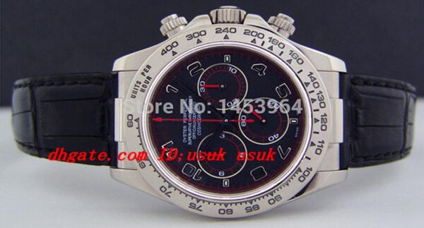 Fabriklieferant Luxus -Armbandwatch 116519 Schwarzes Zifferblatt Edelstahlarmband Automatische Herren Männer039s Uhr Uhr1885456