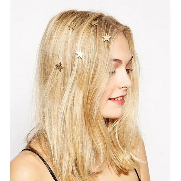 10 PCs Mode Frauen Gold Star Wirbel Spiral Haarnadel Barrettes Hochzeitsgeschenk Frauen Kopfbekleidung Accessoires Haare Breckwerkzeuge