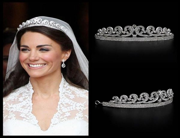 Kate William Royal Rhinestone Crystal Crystal Wedding Hair Crown Capelli Croona di gioielli Croona Accessori cristallini Crystal Bands5818889