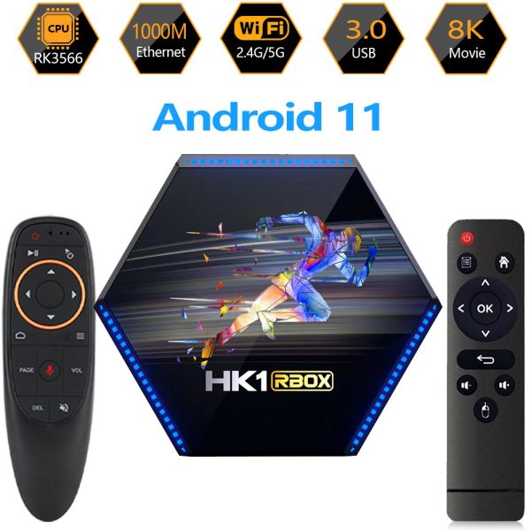 Box HK1 Rbox R2 RK3566 Media Player New Android 11 2.G/5,8G Dual WiFi LAN 1000M BT4.0 4K HD SET Top Box TV Box 8GB/4GB RK3566