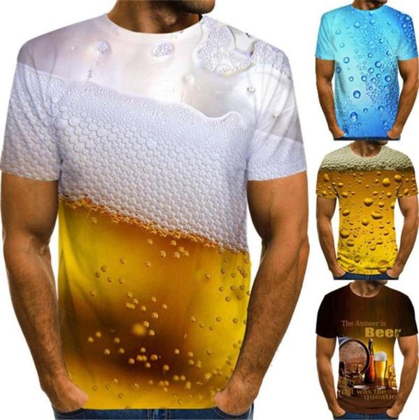 Men039s Tshirts Summer Men Men Beer 3D -печатная футболка Eagle Anugle Oneck Fashion Fashion Fashion Tees Tees Tops Casual Street9902785