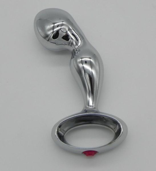 Top -Qualität verchromte Zinklegierung Analhaken mit Loch Ring Metall Anal Butt Plug Sex Toys Erwachsene Produkte FFL015283501