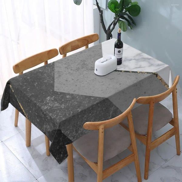 Tabela de mesa de mármore cinza cobre preto toalha de ouro retangular Elastic de óleo de óleo