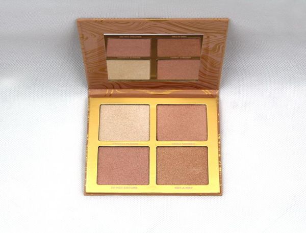 Destaque este pó de contorno de face bronzeador para mulheres de cobertura completa Uso diário Brilhando de ouro fácil de usar o conjunto de maquiagem molhada Foundat1080609