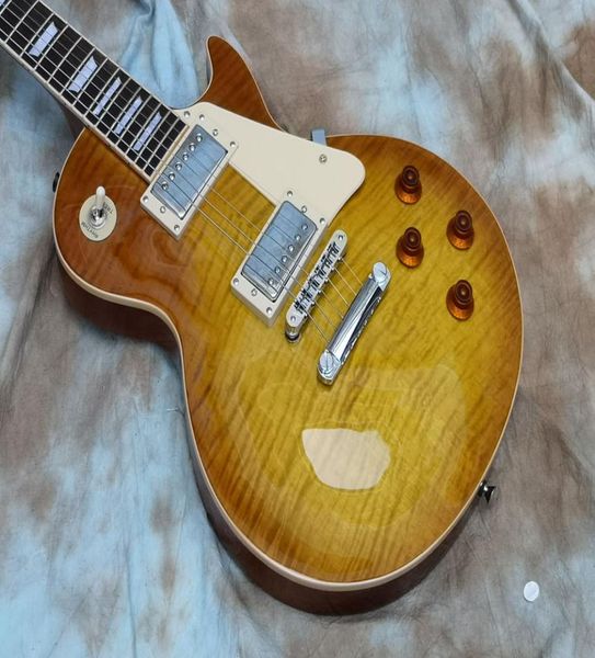 Qualität E -Gitarre Ein Stück Körper Ein Stück Halsbindung über Bünde Zitronen Burst Guitars2842684