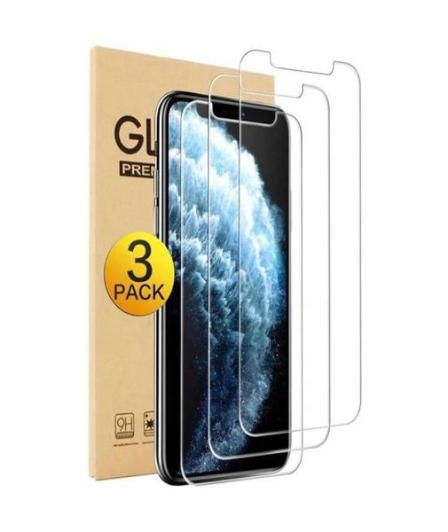 3 Pacote de tela Amazon Protetor 3 pacote para iPhone 14 Plus 13 mini 12 Pro máximo 11 x xs xr 8 7 mais 9h Anti -impressão digital Glass6151228