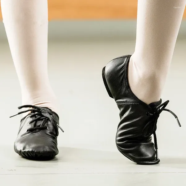 Sapatos de dança Black Leather Jazz Practice Os alunos podem usar por homens homens filhos