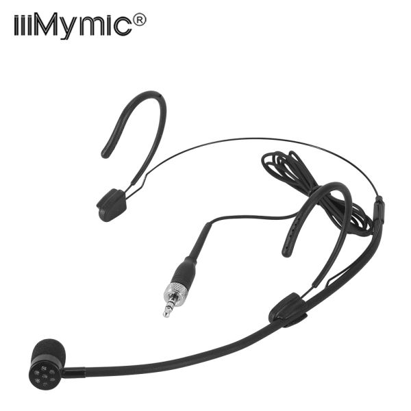 Microfoni iiimimici unidirezionale a cuffia nera microfono da 3,5 mm microfono con sede per canto per canto per Sennheiser Wireless BodyPack System