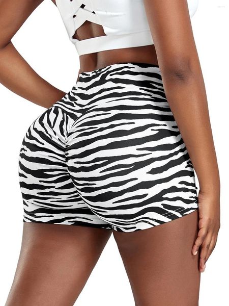 Kadın Şortları Zebra Kadınlar İçin Basılı Yüksek Beled Fitness Taytlar Moda Scrunch Buyoga Egzersiz Spor Giyim Kadın Giysileri