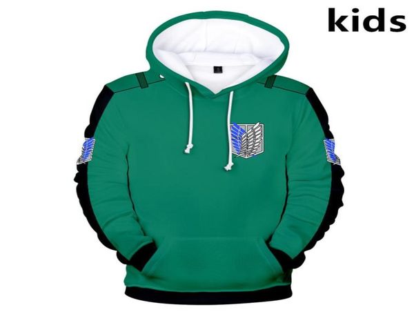 2 ila 14 yıl çocuk hoodie anime saldırısı titan shingeki no kyojin 3d hoodies sweatshirt kız kızlar ceket ceket çocuk kıyafetleri x9178282