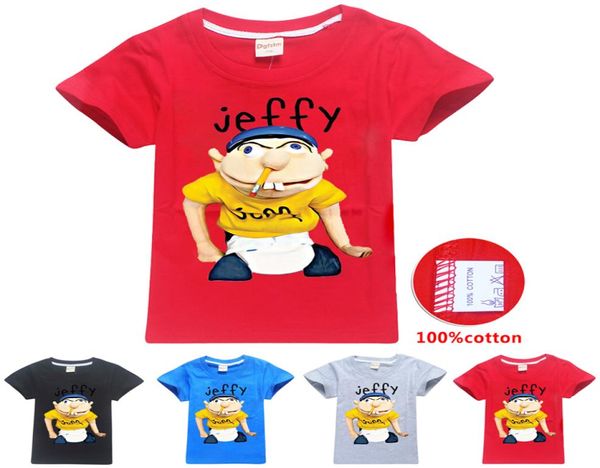 SML Jeffy Printed Kids Tshirts 614t Kids Boys Cartoon Print 100 Хлопковые футболки 115165см детская дизайнерская одежда для мальчиков оплоси 8089014