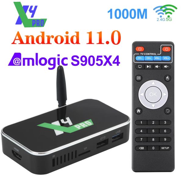 Box ugoos x4 Pro Android 11.0 Smart TV Box Amlogic S905X4 4GB 32GB 1000M WiFi Set Top Box 4K Media Player TV Receptores de TV vs X3 Pro KM6