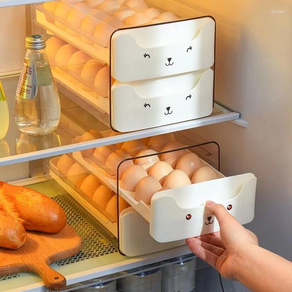 Хранение бутылки холодильника яйцо яйцо пластиковая двойная укладка тип ящика Специальная организация 36-й сетка полки