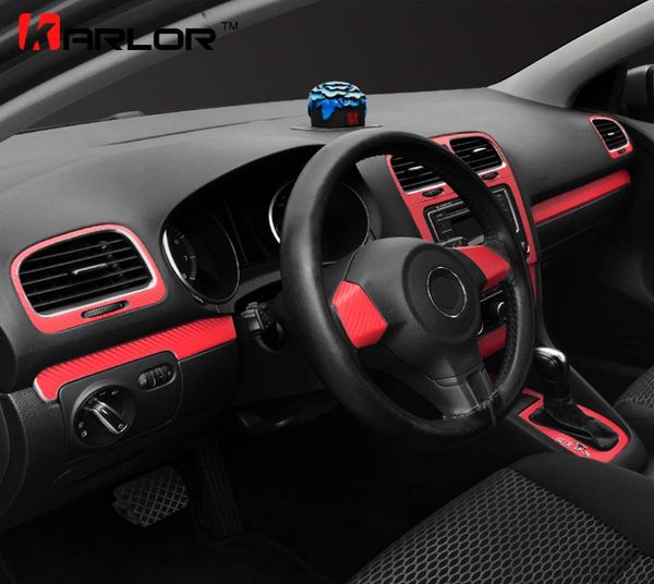 Toptan Otomobiller Karbon Fiber Merkezi Kontrol Gösterge Paneli Panel Çıkartma Araç Araba VW Golf 6 MK6 GTI Accessories5927259