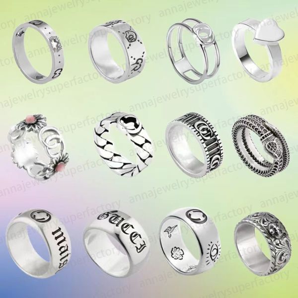 Классические дизайнерские брендовые кольца для мужчин женщин роскошные ювелирные изделия высочайшего качества буквы птицы 925 серебряная мода кольцо