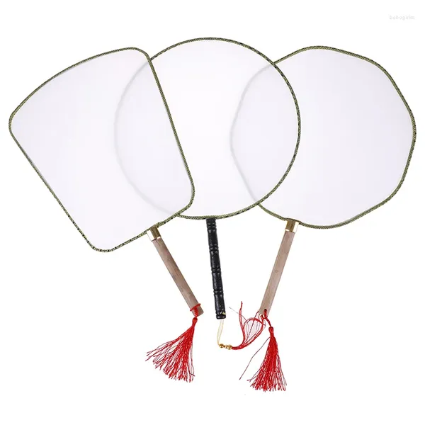 Декоративные фигурки Pai 10pcs/Set White Hand Fan Faneseses Bamboo Каллиграфия живопись DIY Blank Paper Lummer Home Decor