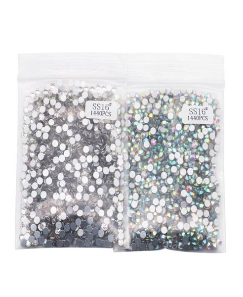 Decorações da arte da unha 1440 Piecesbag SS16 Flatback Non Fix Clear Crystal Glass Rhinestones AB ACESSÓRIOS DE VERÃO