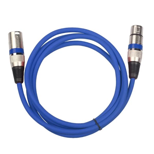 Линия XLR -линии мужчин -самка для передачи аудиосигнала и подключения к кабелю студийного микрофона со сбалансированными и цветными аудио -линиями, подходящими для