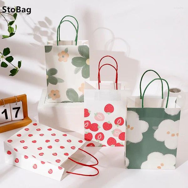 Geschenkverpackung Stobag Gripper Bag Kraftpapier Verpackung Taschen wickeln Blumen Süßigkeit Snack Geburtstag Kinder -Party Hochzeitsdekoration Supply