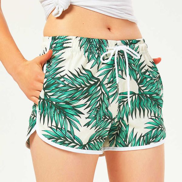 Secagem rápida calça de praia solta praia de maré litoral casais de férias de 5 pontos Terno de maiô feminino shorts feminino