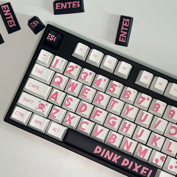 Accessori parole rosa keycaps set 132 tasto keycap pbt tappo key carino per mx ciliegia switch gateron switch kit tastiera meccanica