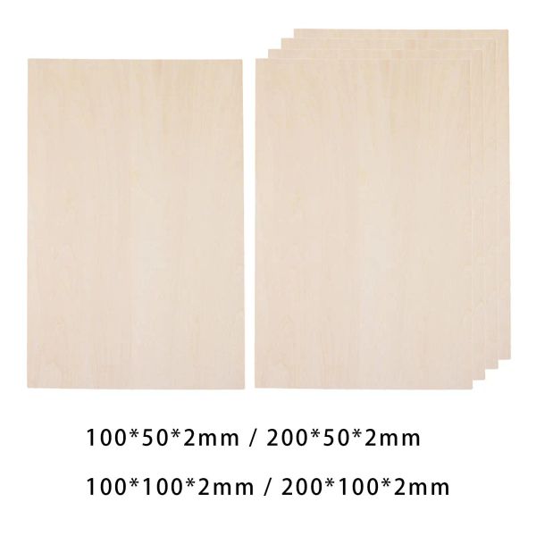 10pcs inacabados folhas de madeira de basswood inacabadas Placa de madeira compensada fina para mini artesanato em casa