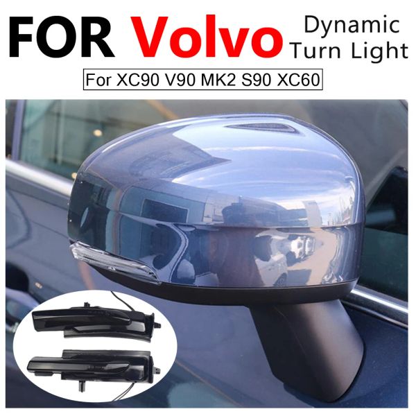 Luz de sinal de giro dinâmico de LED para Volvo XC90 XC60 V90 S90 2017 2018 2019 2020 2021 Side Mirror Sequencial Blinker Indicator Lamp