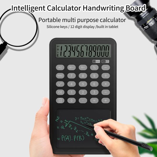 Calculadoras calculadoras sintíficas 12 Digits Display Desktop LCD Board Withing With Stylus Portable Calculator Notebook para o escritório em casa