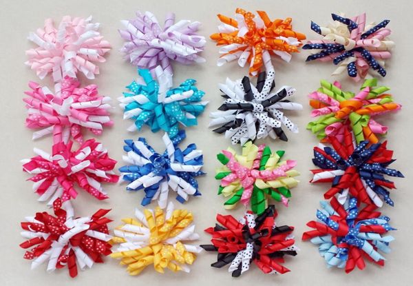 Kız Kadın Corker Saç Bobbles Aksesuarları 4Quot M2M Gymboree Style Baskılar DOT CURLIES DÖNGÜ KURDU KORKER KAPLAR KLİPLERİ 20PCS 2144752