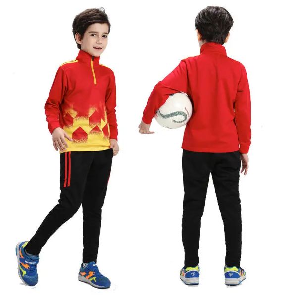 Boy Girl Tracksuit Autumn Running Spetshirt + Panali della tuta per bambini Basketball Set Thermal Set Sport Suit Jersey Kit 10