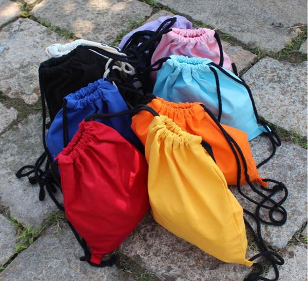 Candy Blank Mags Sacks Diy Женщины рюкзак хлопковой холст шнурок для обуви на открытом воздухе 34541см Wy109655556418