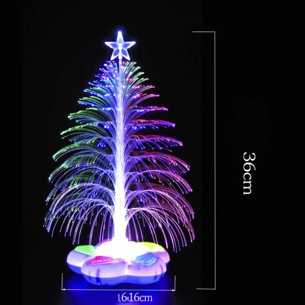 Lampada di albero di Natale colorata Natività Ornamento Pine Fibra ottica scrivania Ornamenti di Natale