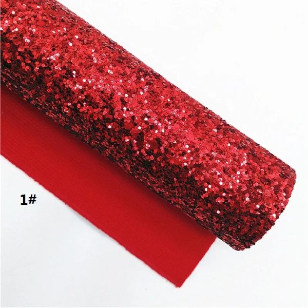 Lençóis de couro de glitter vermelho polka pontos dasy Flores padrão tecido glitter Fabric floral Faux Leather Diy Craft Sheets Mini Rolls W389