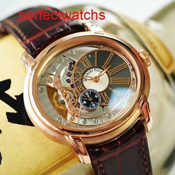 Modern AP Wrist Watch 15350 Máquinas automáticas 18K Rose Gold Luxury Mens Watch