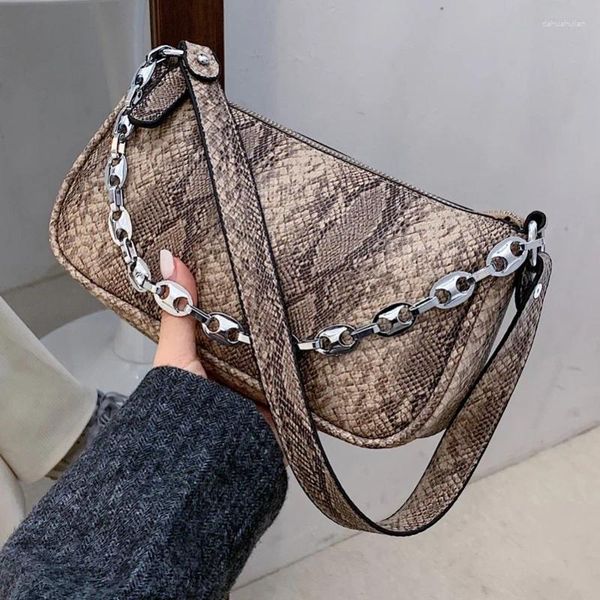 Tasche Luxus Kühe Schlangenmuster Schulter 2024 Frauen Hand Persönlichkeit Unterarm Fashion Pu Lederhandtasche und Geldbörse