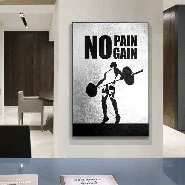 Citações de esporte motivacional em preto e branco Posters de lona pintando escalada de escalada de parede impressão de parede Picture Room de sala de estar decoração de sala de ginástica