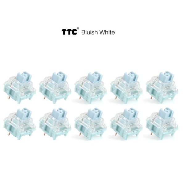 Teclados TTC Bluish White Silen Switch Linear Gaming personalizado Teclado mecânico GH60 GK61 SK87 PCB MX Switch 37G Button Milk Green Switch