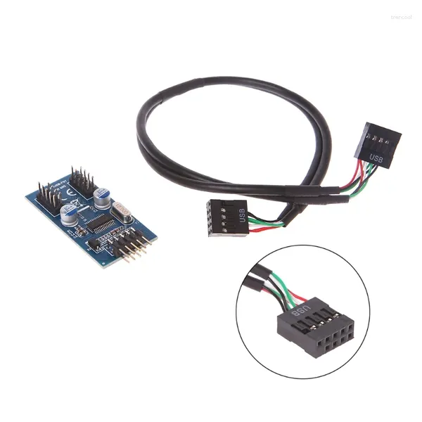 9PIN USB 2,0 1-2 Splitter PCB CHIPSet Enhanced Extender для корпуса ПК Внутренний падение