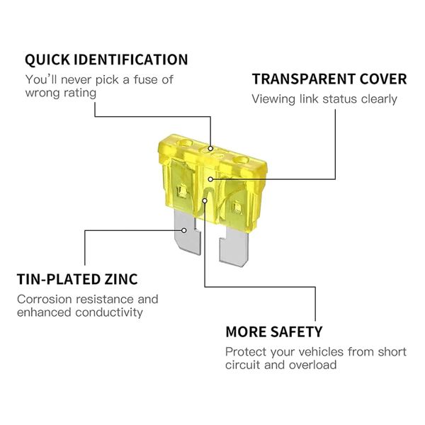 100 шт. Стандартные автомобильные предохранители 2a 3a 5a 7,5a 10a 15a 20a 25a 30a 35a Бесплатное подходящее выбор автомобильных фьюз.