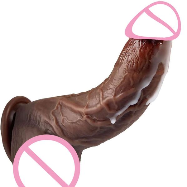 Dildo spesso per stimolazione a g-punto Dildo curvo con tazza di aspirazione silicone dilico vagina vagina sexy giocattoli sexy per donne