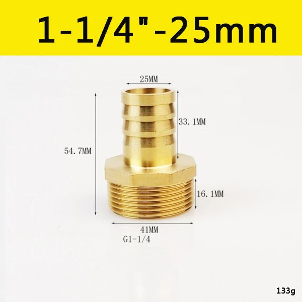 Büyük Boyut 10/12/14/16/24/25/32/52mm Hortum Barb'tan 1 