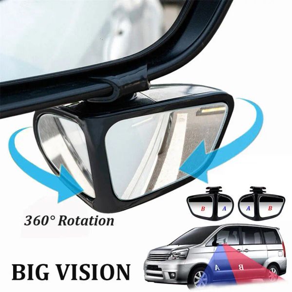 1 Paar Auto Blindfleck Spiegel Vorderrad Auxiliary Rückspiegel Doppelseitiger Spiegel 360 Grad einstellbarer Automaterial Neuheit