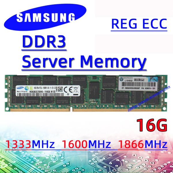 Rams Samsung Server Memory Reg Ecc DDR3 16GB 1333MHZ 1600 МГц 1866 МГц RAM PC3 10600R 12800R 14900R