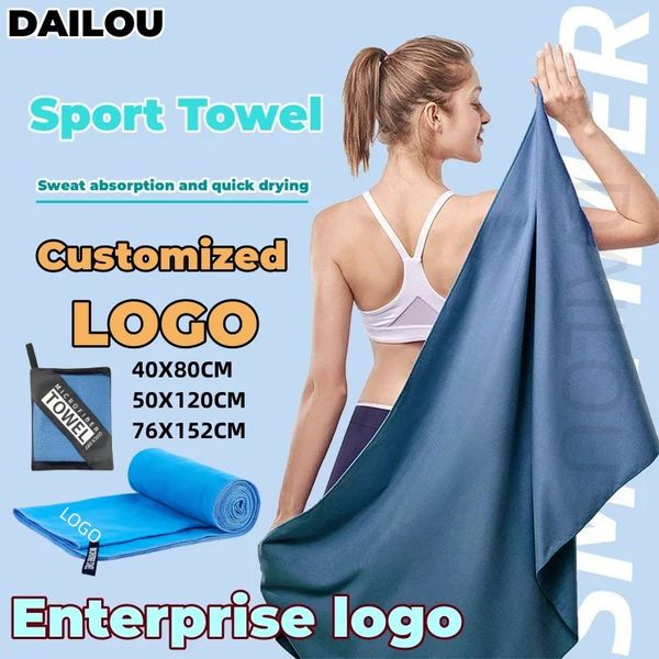 Personalizzazione dell'asciugamano di marca Sports Sessicamento rapido Super Assorbente Campeggio leggero in palestra Swimming Yoga Beach Fai da te 240409