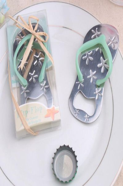 Apri flip flop apri bomboniere matrimoni a tema spiaggia apritori della doccia da sposa evento bomboniere blu color bottiglia di birra apripista3231107